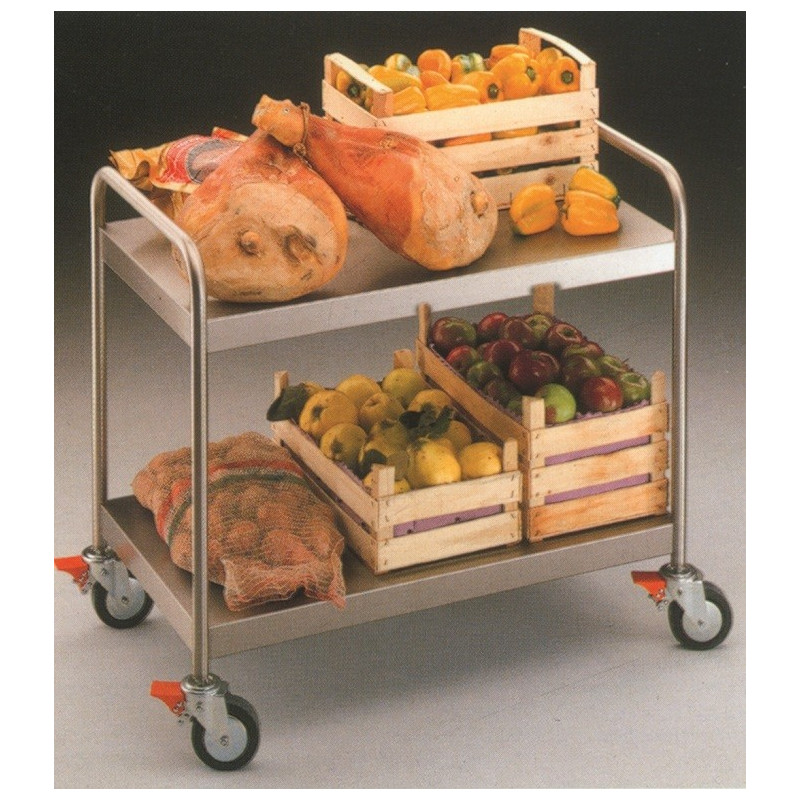 Chariot desserte inox  - 2 niveaux