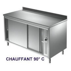 meuble placard bas inox chauffant