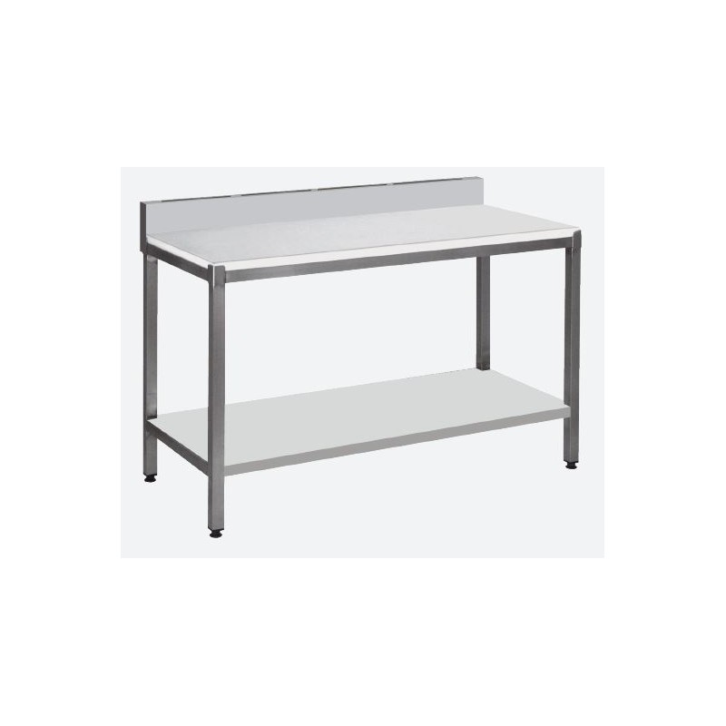 Table de découpe avec étagère adossée Table de découpe avec étagère adossée