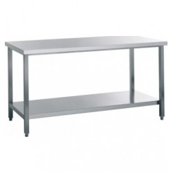 Table inox centrale avec étagère pleine profondeur 700