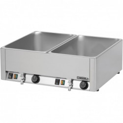 Double bain-marie GN 1/1 avec 2 robinets de vidange