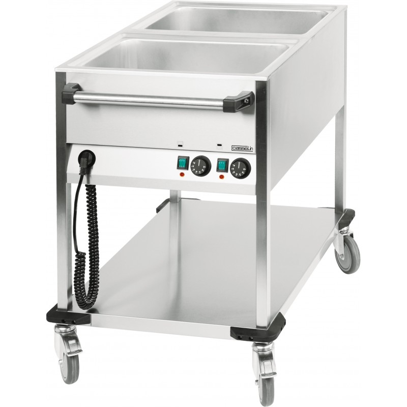 Chariot bain-marie à eau 2 x GN 1/1