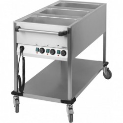 Chariot bain-marie à eau 3 x GN 1/1