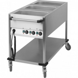 Chariot bain-marie à eau 3 x GN 1/1