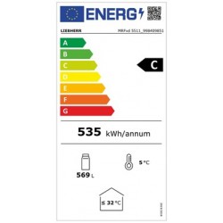 Energie score armoire positive vitrée 569 litres LIEBHERR