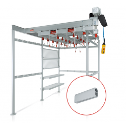Réseau de rails à viande pour chambre froide