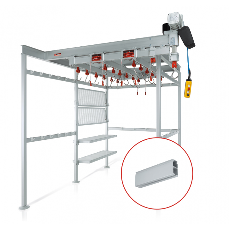 Réseau de rails à viande pour chambre froide