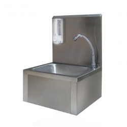 Lave mains standard inox avec porte savon et commande au genou matériel inox