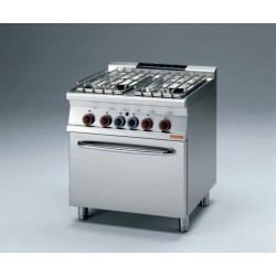 Piano de cuisson professionnel 4 feux vifs gaz + four GN 2/1 GAZ LOTUS